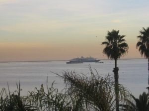Cruise ship entering long beach