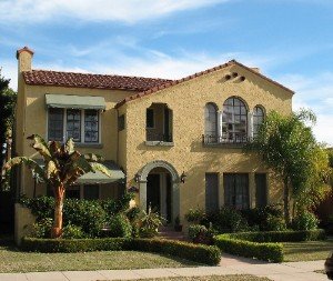 Spanish Revival home gold exterior Belmont Heights