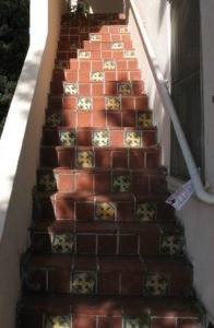 Spanish revival tile stairs